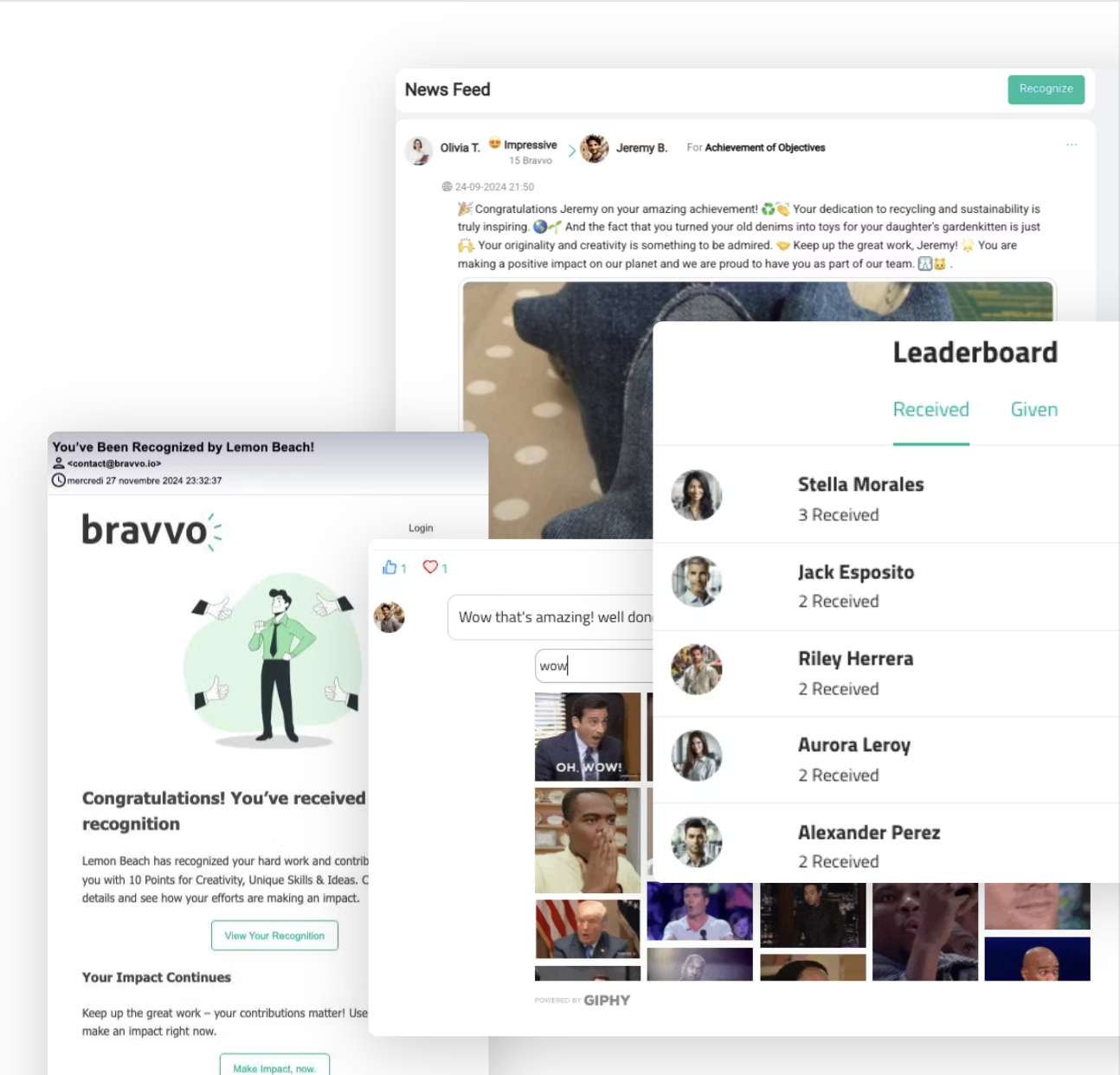 Bravvo social feed interface